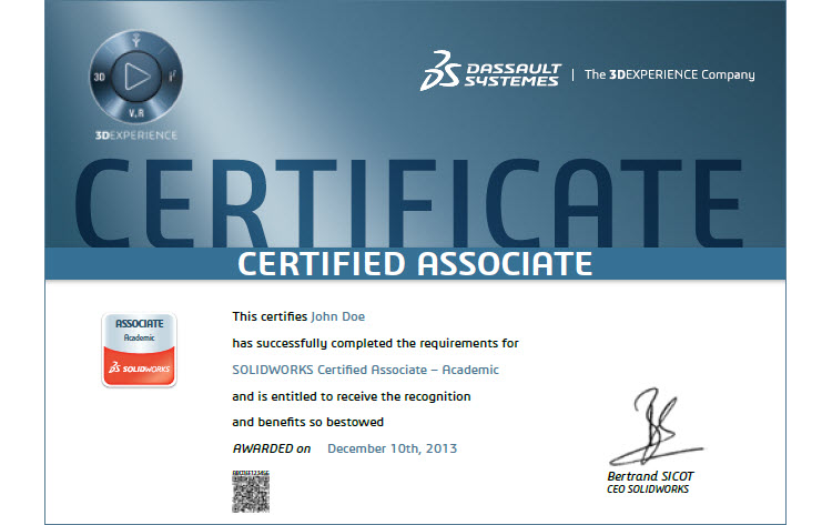 Po úspěšném vykonání zkoušky CSWA-Associate obdržíte certifikát