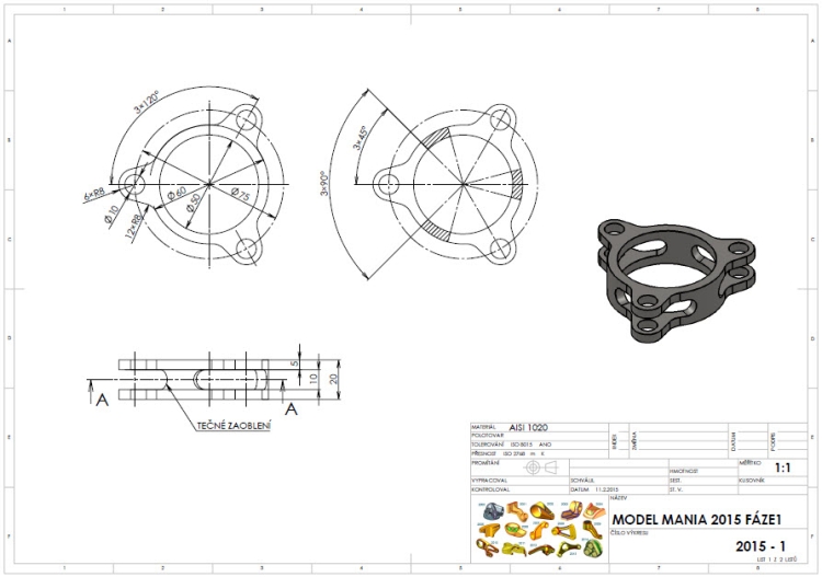Soutěžní zadání první fáze. Výkres: Marek Pagáč