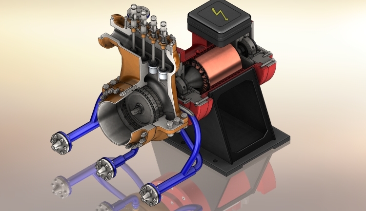 Takto připravená vizualizace module parní turbíny v SOLIDWORKS může být vstupenkou do soutěže.