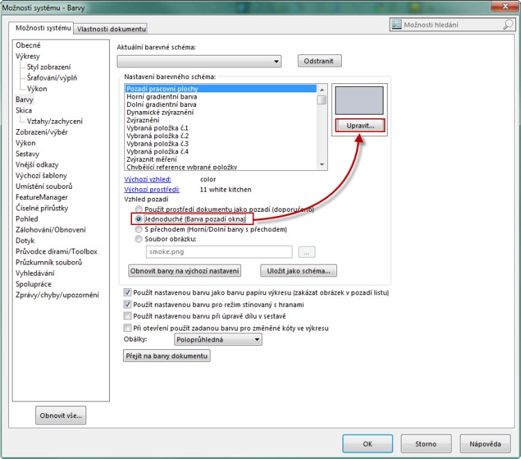 2-zmena-vzhledu-SolidWorks-jak-zmenit-vzhled-barvy