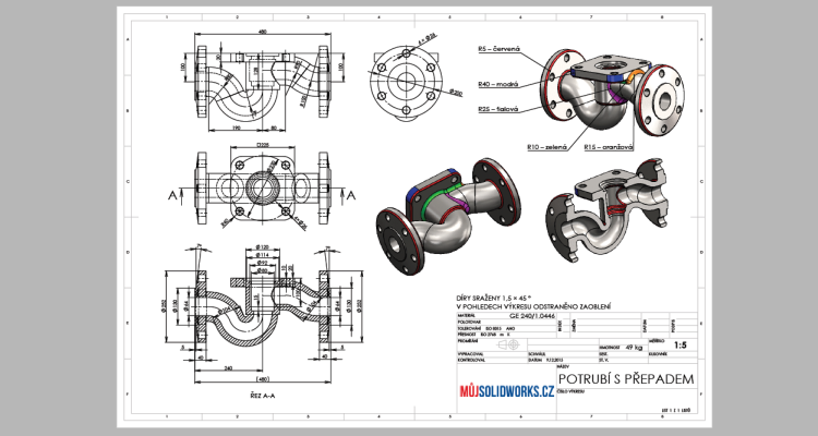 75-model-potrubi-SolidWorks-tutorial-navod-postup-vykres-nahled
