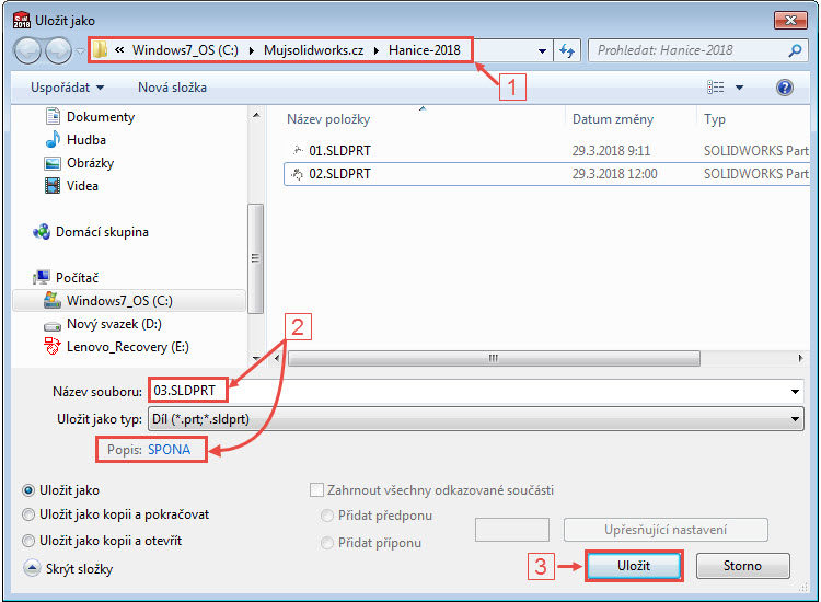 1-SolidWorks-spona-Hranice-2018-postup-tutorial-navod