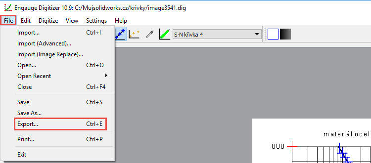 22-SOLIDWORKS-export-krivky-souradnice-jak-ziskat-obrazek-convert-JPEG-to-Excel