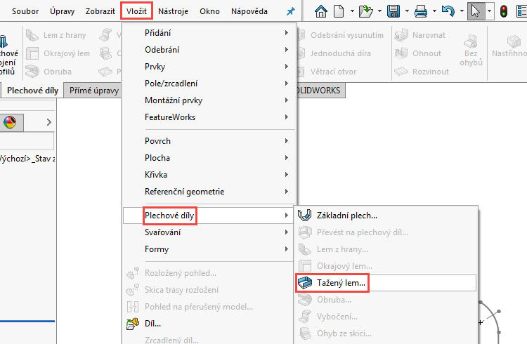 18-SolidWorks-postup-navod-modelani-vetrak-plechove-dily-skrin