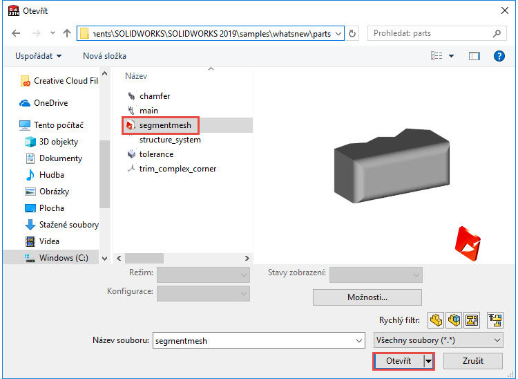 3-SOLIDWORKS-2019-co-je-noveho-segmentovani-sitoveho-tela
