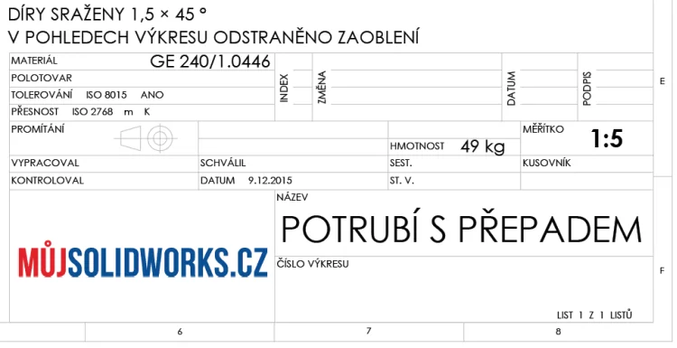 76-model-potrubi-SolidWorks-tutorial-navod-postup-vykres-nahled