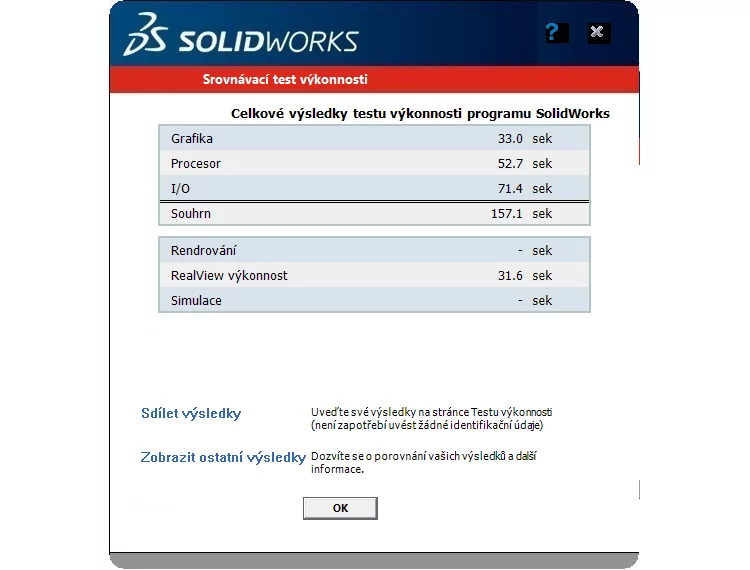 Otestujte si, jak rychle běží SOLIDWORKS na vašem PC - MůjSolidworks.cz